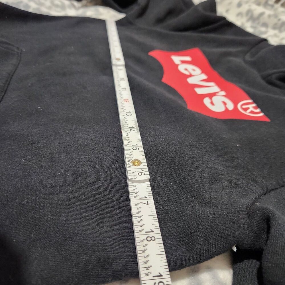 Levis Sweatshirt Boys XL 13-15 Youth Black Hoodie Red Logo Pullover Sweater. - Picture 3 of 10